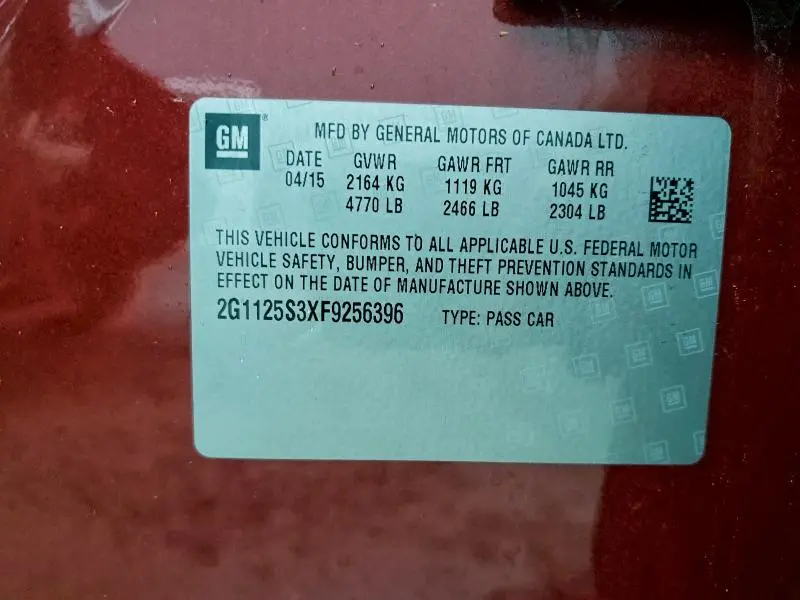 2015 CHEVROLET IMPALA LT  