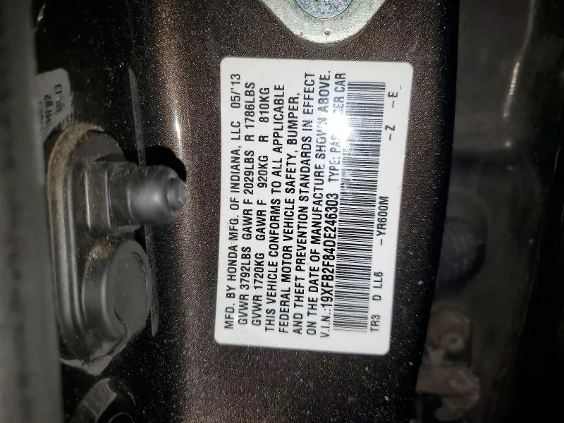 2013 HONDA CIVIC EX  