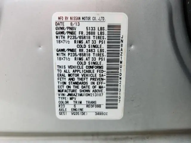 2013 NISSAN MURANO S  