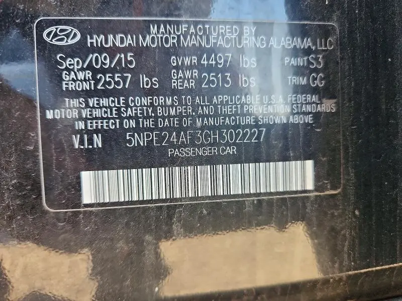 2016 HYUNDAI SONATA SE  