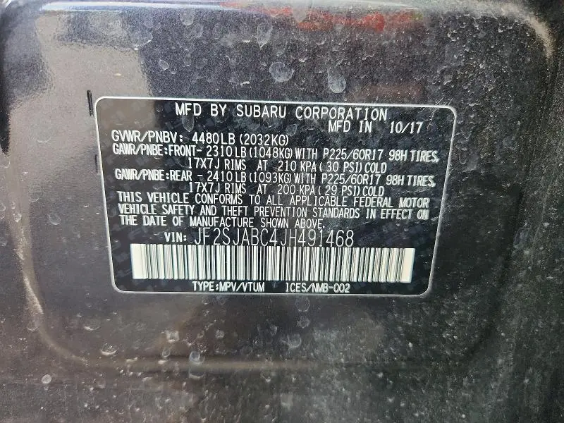 2018 SUBARU FORESTER 2.5I  