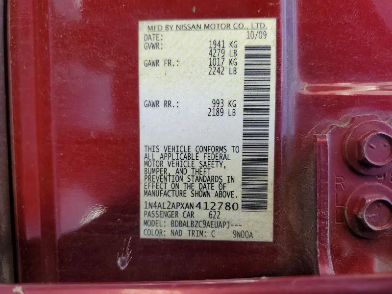 2010 NISSAN ALTIMA 2.5  