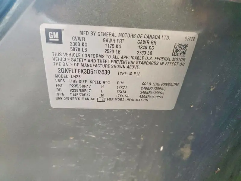 2013 GMC TERRAIN SLE  
