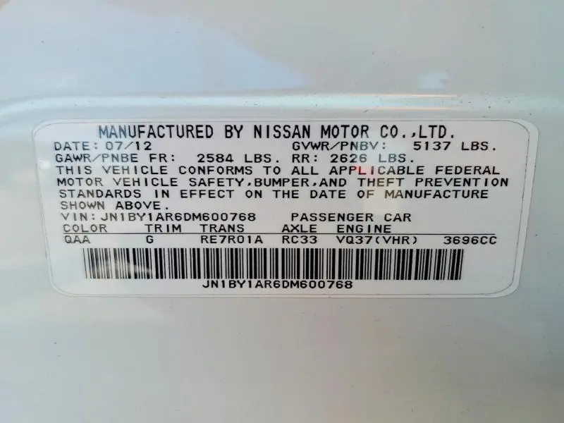 2013 INFINITI M37 X  