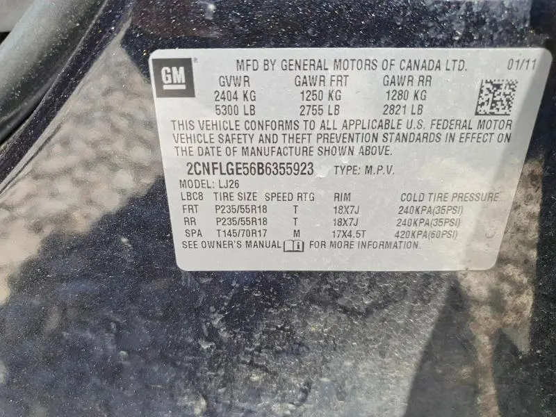 2011 CHEVROLET EQUINOX   