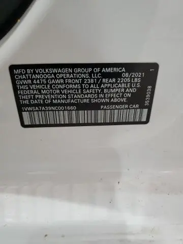 2022 VOLKSWAGEN PASSAT SE  