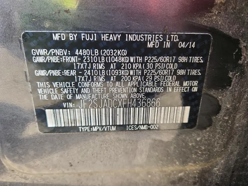2015 SUBARU FORESTER 2.5I PREMIUM  