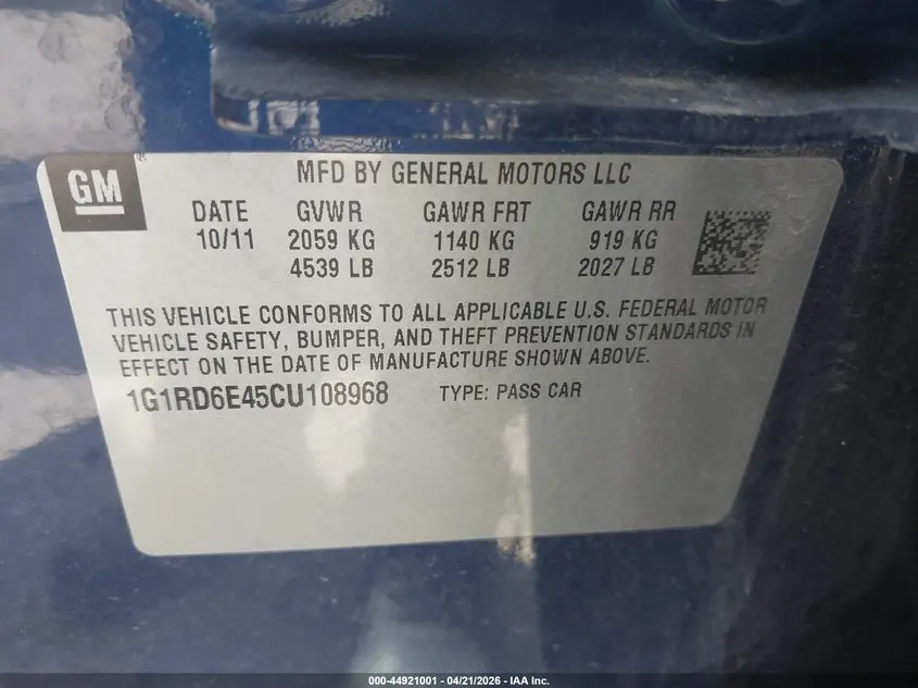 2012 CHEVROLET VOLT  