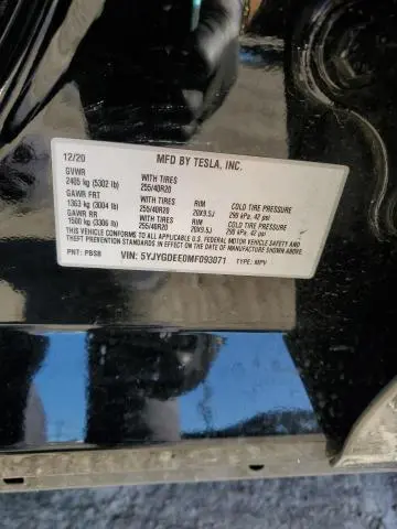 2021 TESLA MODEL Y   