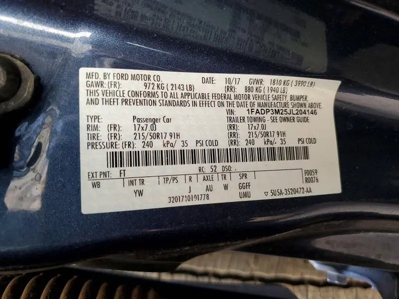 2018 FORD FOCUS SEL  