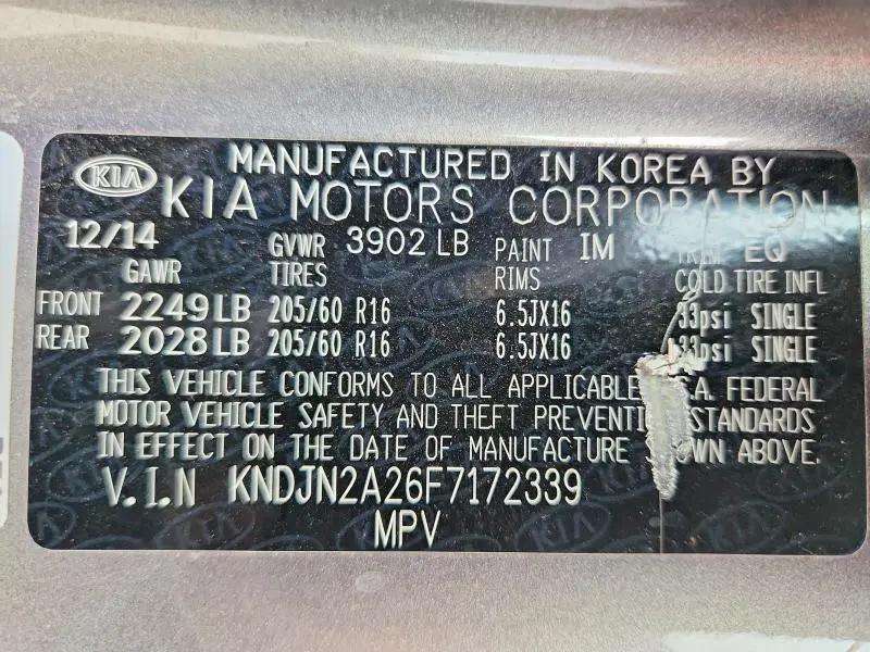 2015 KIA SOUL BASE  