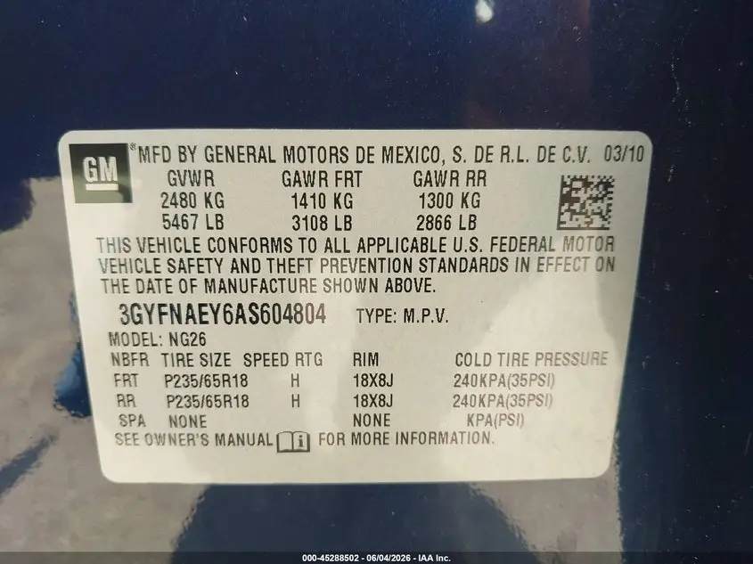 2010 CADILLAC SRX LUXURY COLLECTION