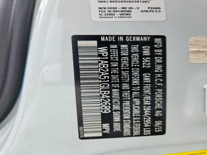 2016 PORSCHE MACAN S  