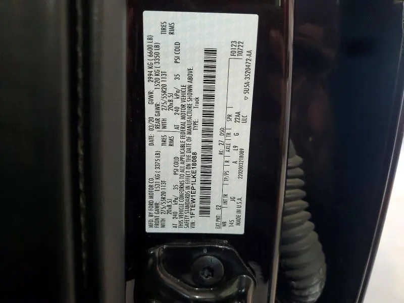2020 FORD F150 SUPERCREW  