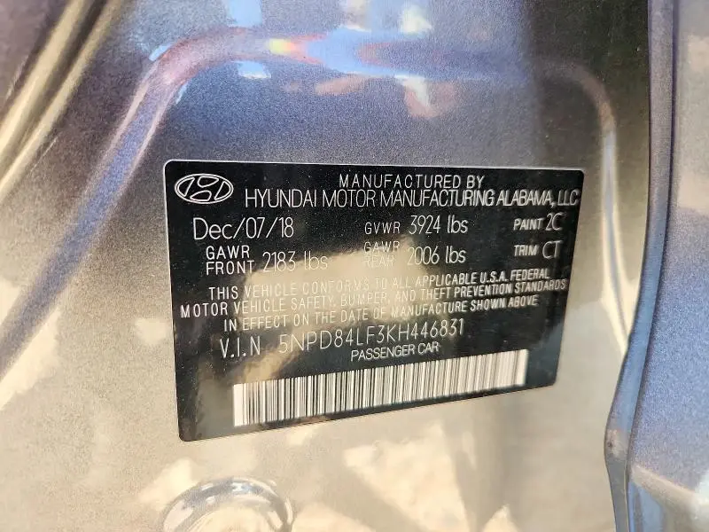 2019 HYUNDAI ELANTRA SEL  