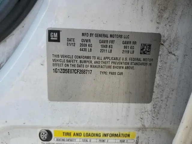 2012 CHEVROLET MALIBU 2LT  