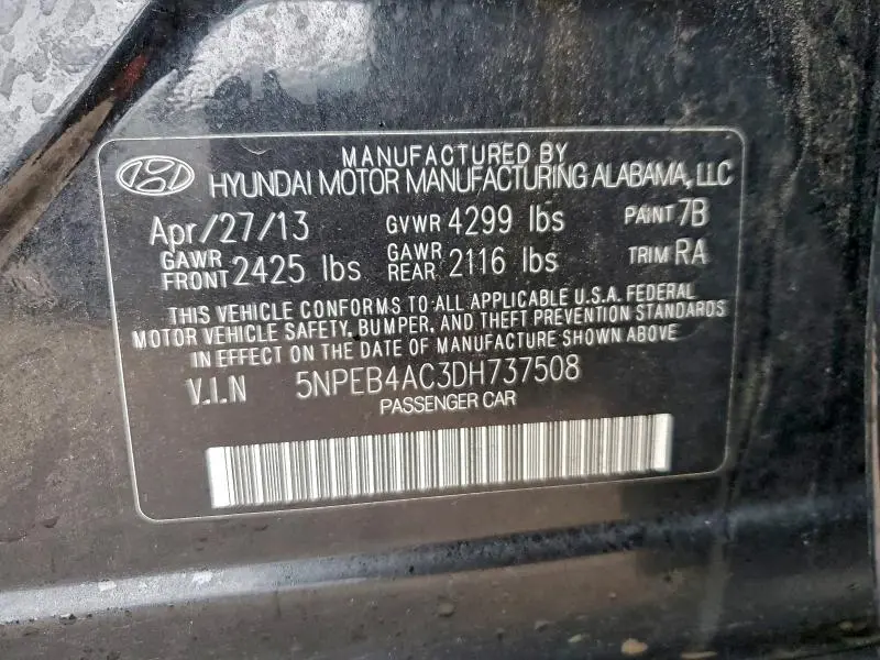 2013 HYUNDAI SONATA GLS  