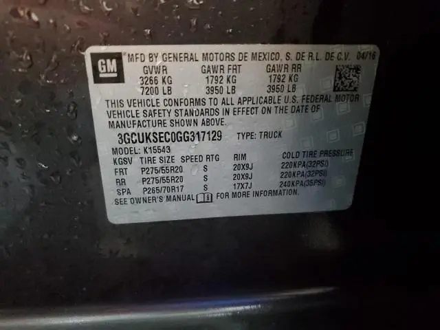 2016 CHEVROLET SILVERADO K1500 LTZ  