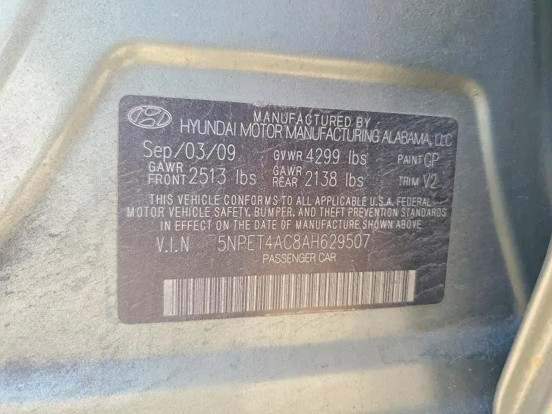 2010 HYUNDAI SONATA GLS  