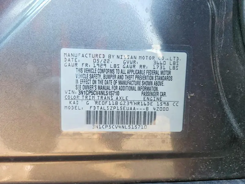 2022 NISSAN KICKS SV  