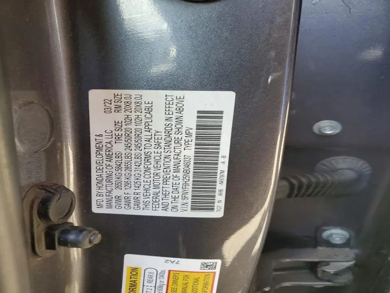 2022 HONDA PILOT SE  