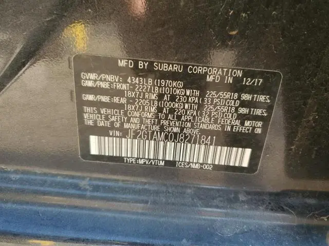 2018 SUBARU CROSSTREK LIMITED