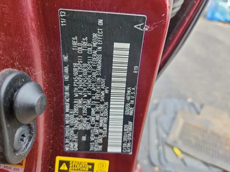 2014 TOYOTA HIGHLANDER XLE  