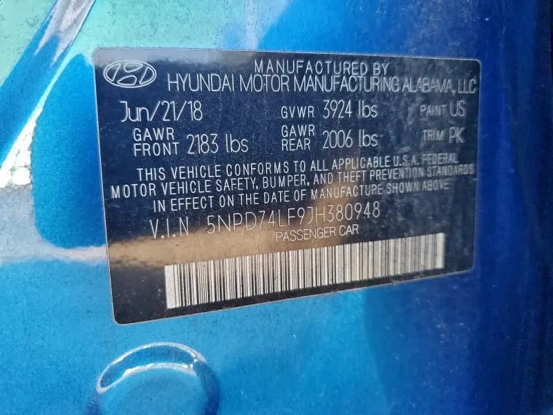 2018 HYUNDAI ELANTRA SE  