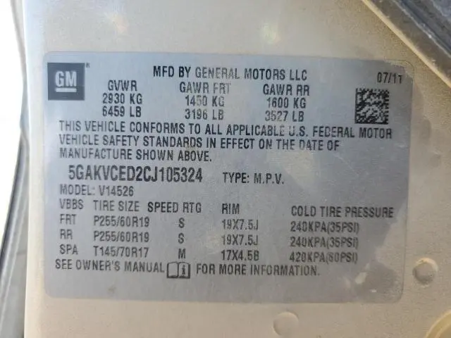 2012 BUICK ENCLAVE   