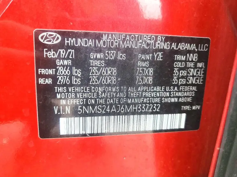2021 HYUNDAI SANTA FE SEL  
