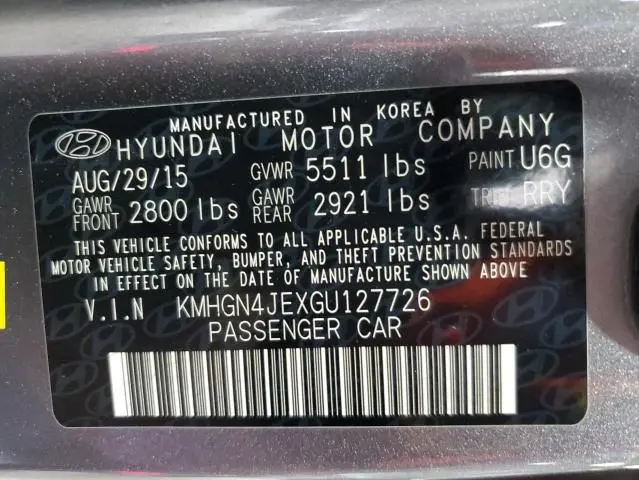 2016 HYUNDAI GENESIS 3.8L  