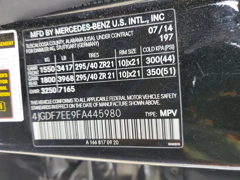 2015 MERCEDES-BENZ GL 63 AMG  