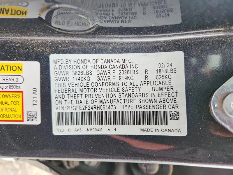 2024 HONDA CIVIC LX  
