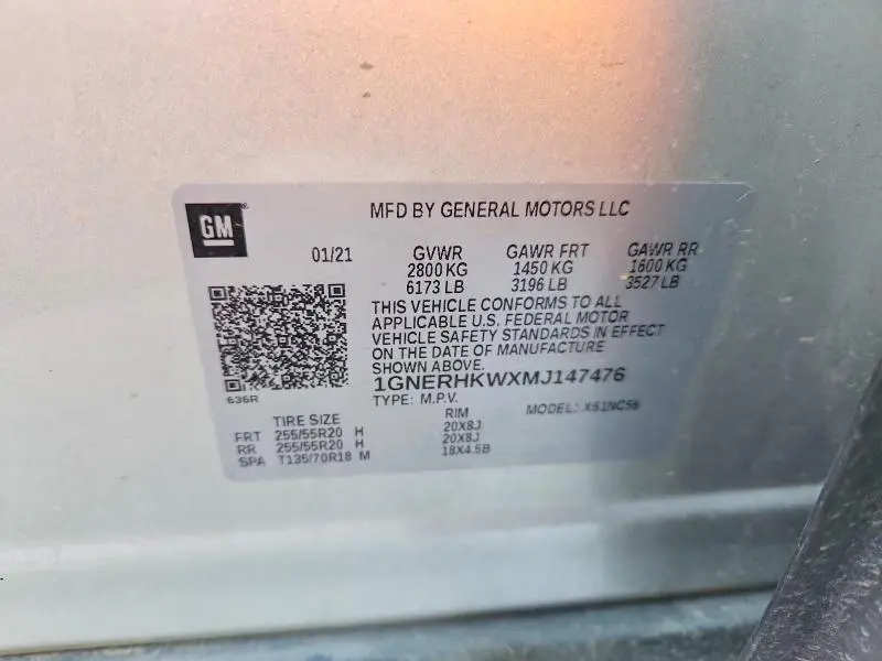 2021 CHEVROLET TRAVERSE LT  