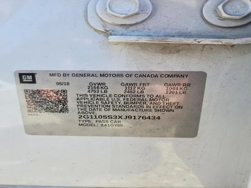 2018 CHEVROLET IMPALA LT  