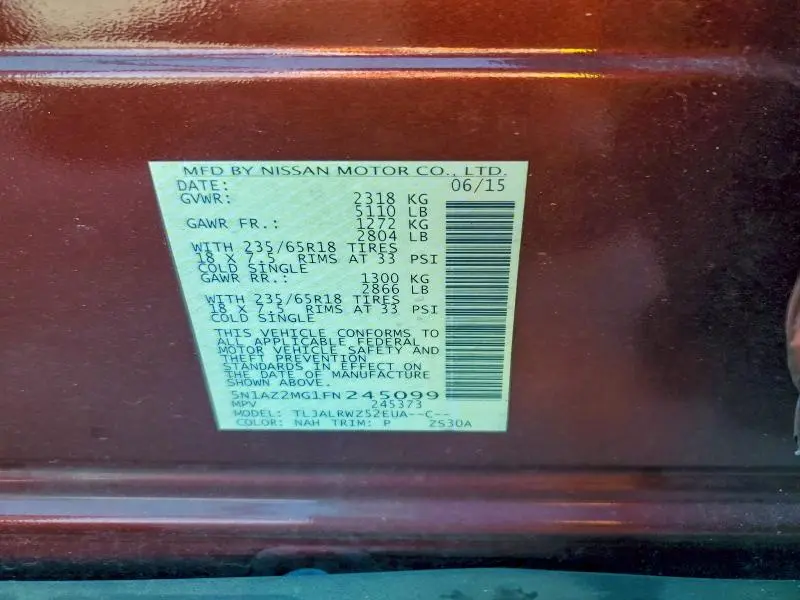 2015 NISSAN MURANO S  