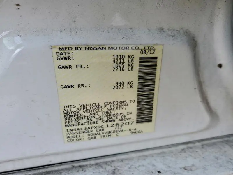 2013 NISSAN ALTIMA 2.5  