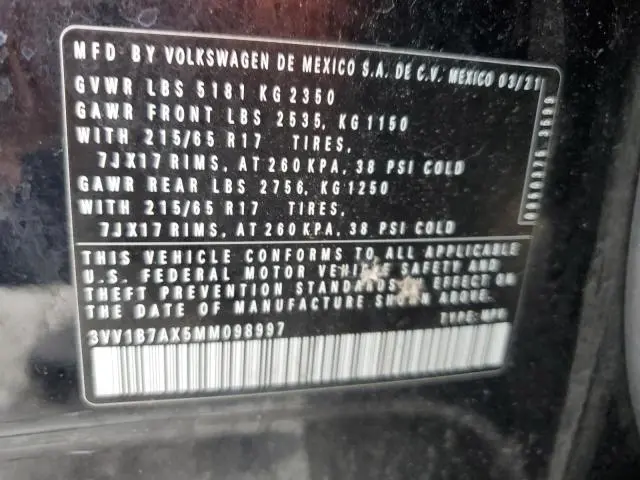 2021 VOLKSWAGEN TIGUAN S