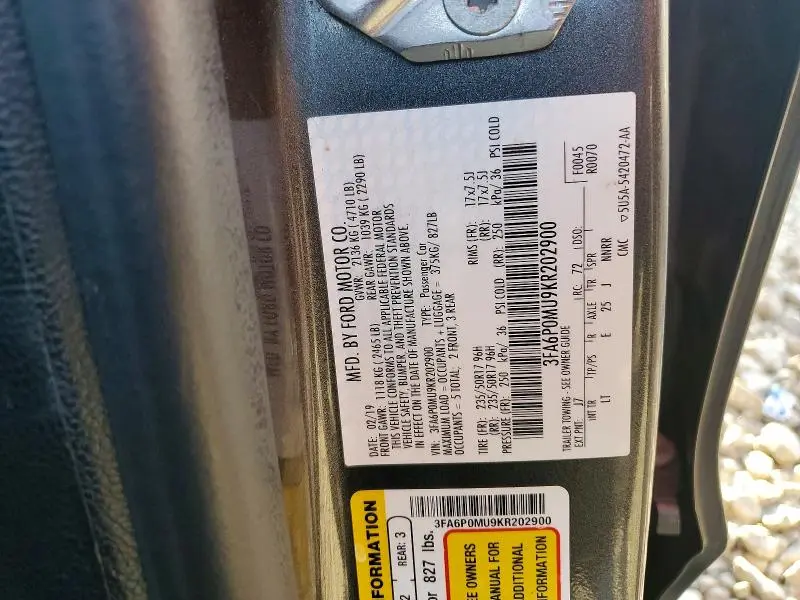 2019 FORD FUSION SEL  