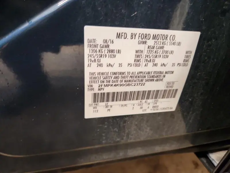 2016 FORD EDGE TITANIUM  