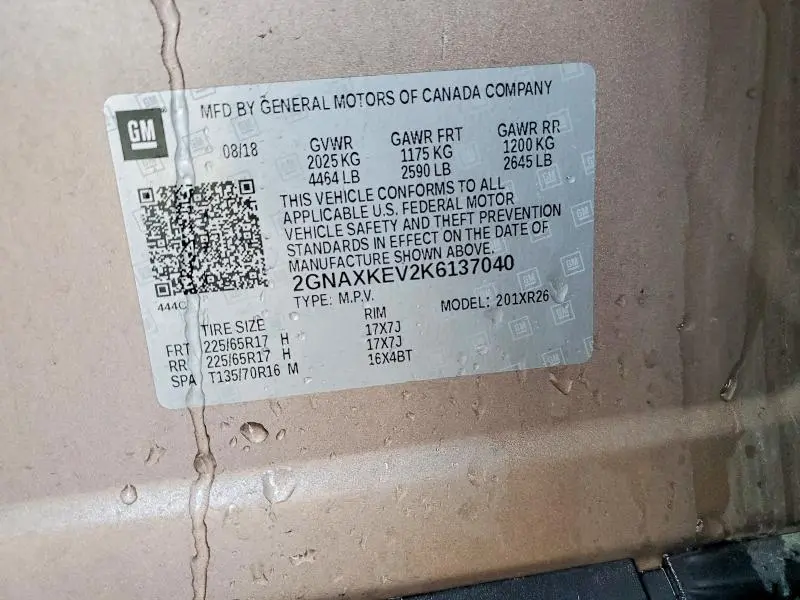 2019 CHEVROLET EQUINOX LT  