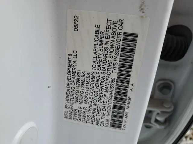 2022 HONDA ACCORD EXL