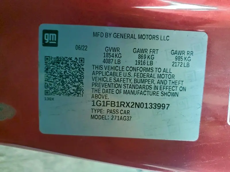 2022 CHEVROLET CAMARO LS  