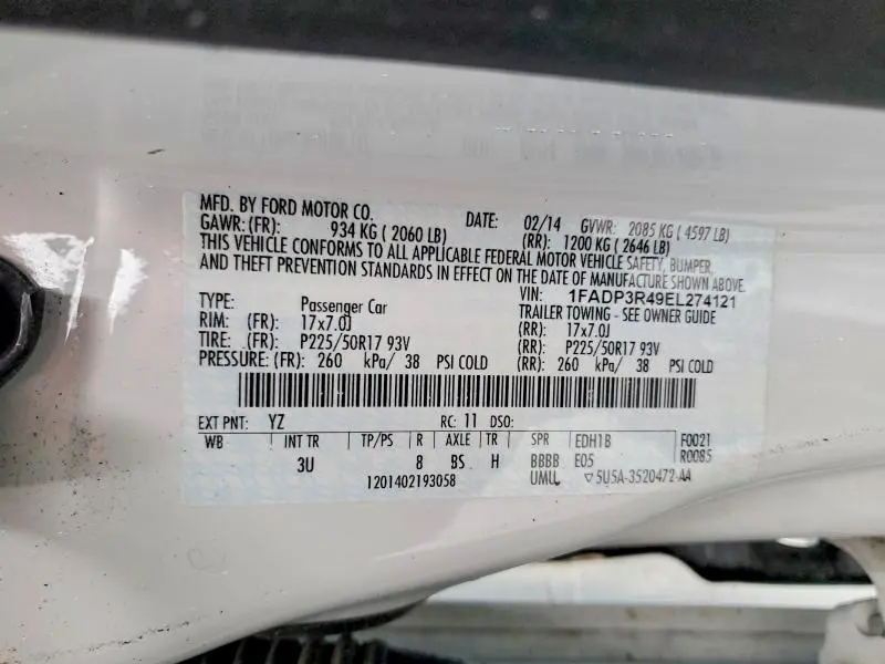 2014 FORD FOCUS BEV  