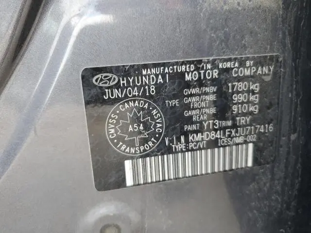 2018 HYUNDAI ELANTRA SEL  
