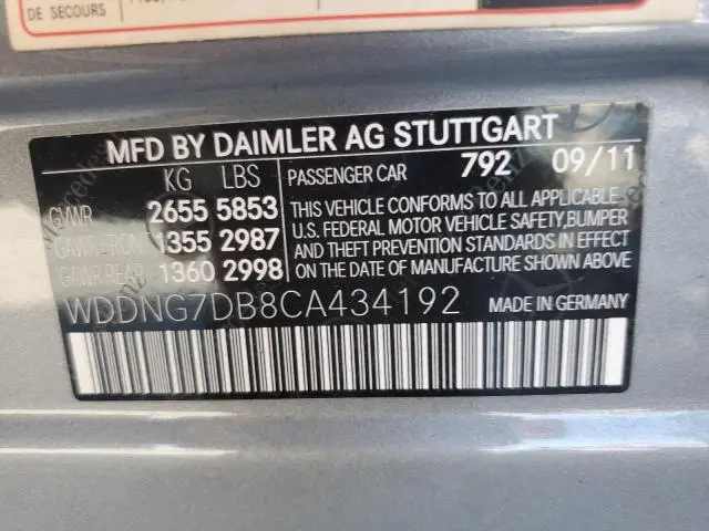2012 MERCEDES-BENZ S 550  