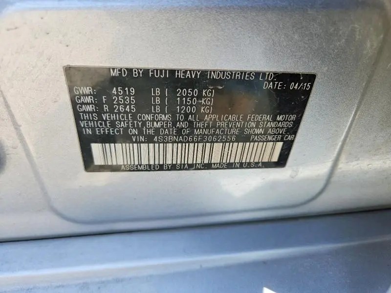 2015 SUBARU LEGACY 2.5I PREMIUM  
