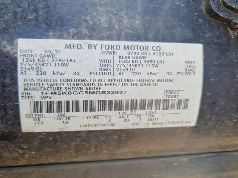 2021 FORD EXPLORER ST  