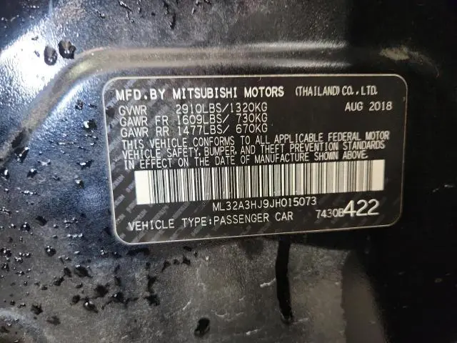 2018 MITSUBISHI MIRAGE ES  