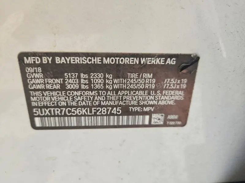 2019 BMW X3 SDRIVE30I  
